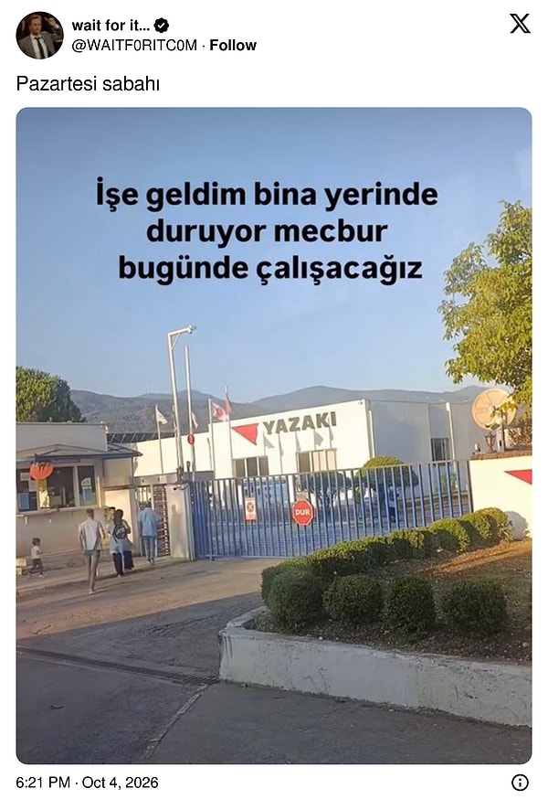 Bina yerinde durunca mecburen işe girenlerin pazartesi sabahı