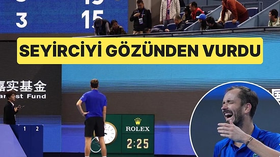 Çin Açık Yarı Finalinde Medvedev'in Tribüne Vurduğu Top Seyircinin Gözüne Çarptı, Maçtan Diskalifiye Edildi