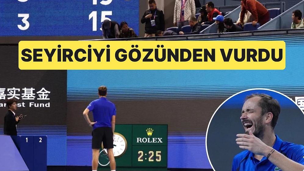Çin Açık Yarı Finalinde Medvedev'in Tribüne Vurduğu Top Seyircinin Gözüne Çarptı, Maçtan Diskalifiye Edildi