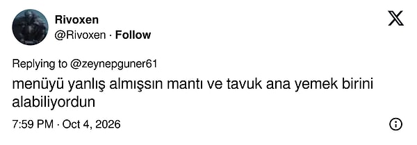 Ana yemeklerden yalnızca birinin alınabildiğini hatırlatan itiraz da gecikmedi