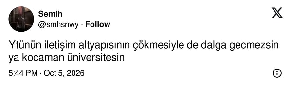 Kimine göre mesaj YTÜ'yeydi, iletişim altyapısı çökmüş bir okulla dalga geçilmez