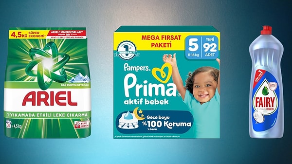 Prima, Ariel ve Fairy temel temizlik ürünlerinde 500 TL'ye 100 TL indirim!