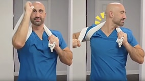 Physiotherapist Shows Simple Towel Trick for Cracking and Relieving Neck Tension