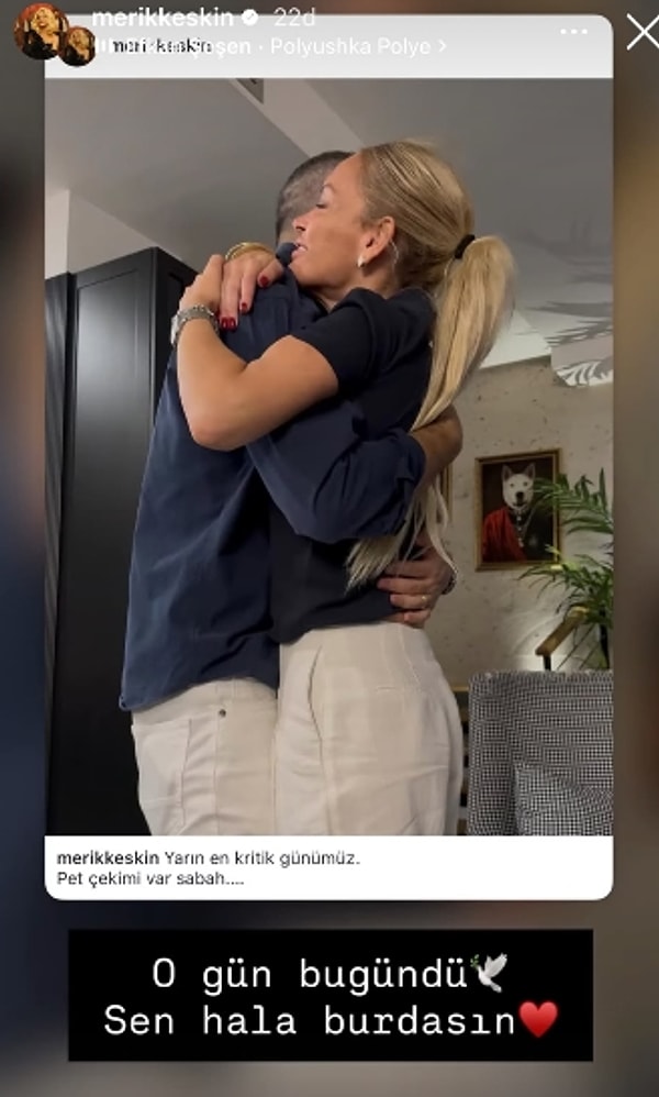 Meriç Keskin'in yeniden paylaştığı sarılma karesi, abisinin kritik PET çekiminden bir gün öncesine ait.