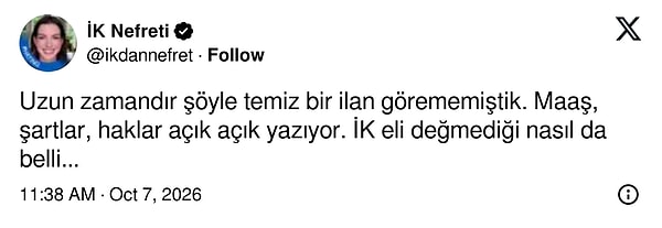 İK eli değmemiş en temiz ilan olduğunu söyleyenler
