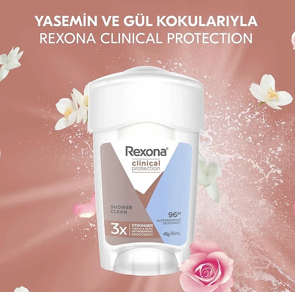 Rexona Clinical Protection Shower Clean krem deodorant 45 ml net 239,00 TL!