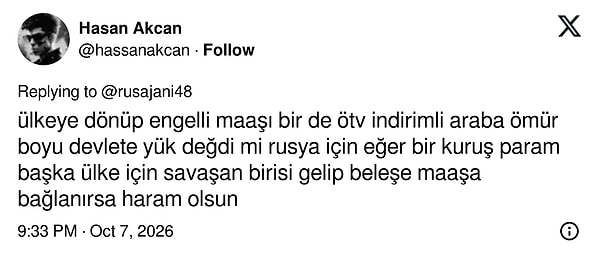 Dönünce engelli maaşı ve indirimli araç beklentisine sert çıkanlar var