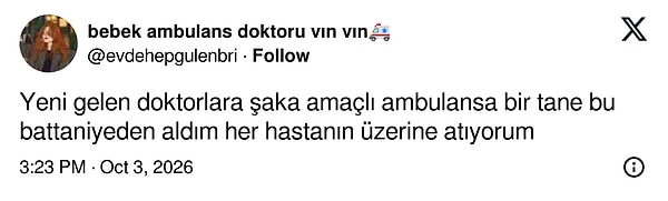 Ambulansta yeni doktorlara yapılan şaka ortaya çıktı