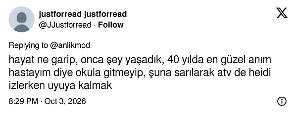 Hasta yatağında Heidi izleyerek uyumak 40 yılın en güzel anısı olmuş