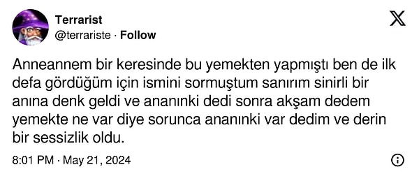 Her sofranın bir sessizlik anı vardır, bu da onlardan biri
