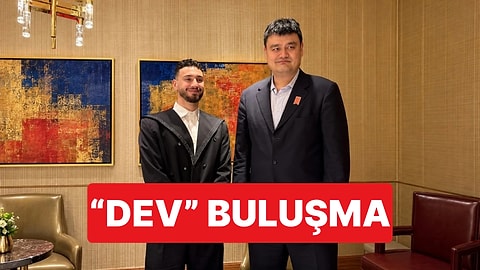Alperen Şengün Çin'de Efsane Pivot Yao Ming ile Buluştu: Boy Farkı Dikkat Çekti