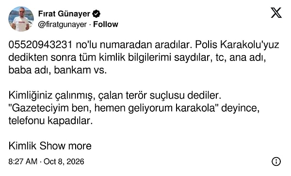 İlk paylaşım şöyleydi: