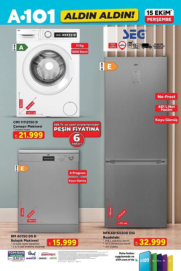 SEG CMI 111121SO D Çamaşır Makinesi 11 kg 21.999 TL