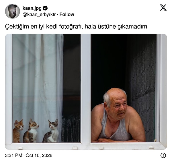 Pencerede yan yana dizilen üç yavru ve amca, akımın en çok beğenilen karesi oldu