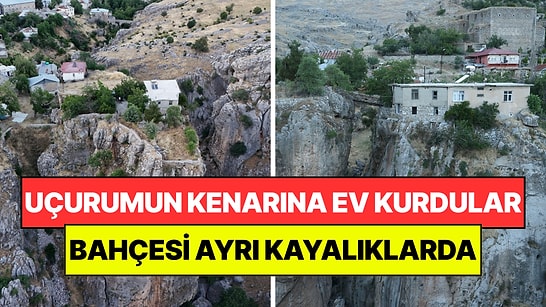 Uçurumun Kenarındaki Kayalığa Ev Kurdu: Bahçesine Köprüyle Geçiliyor