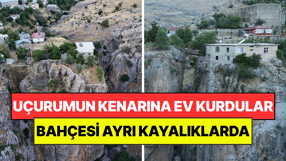 Uçurumun Kenarındaki Kayalığa Ev Kurdu: Bahçesine Köprüyle Geçiliyor