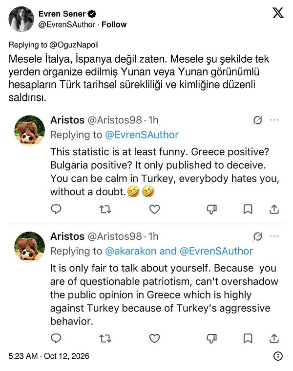 Tweet sahibi, asıl meselenin haritadan çok Türk tarihine yönelik organize bir saldırı olduğunu savundu.