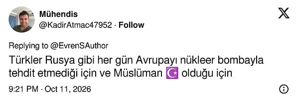 Olumsuz algının nedenini dini kimlikte ve güvenlik tartışmalarında arayan kullanıcılar da oldu.