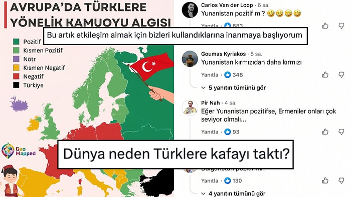 Avrupa'da Türklere Yönelik Algı Haritası Tartışma Yarattı: "Dünya Neden Türklere Kafayı Taktı?"