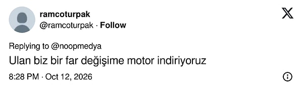 Motor indirme konusunu açan da oldu.