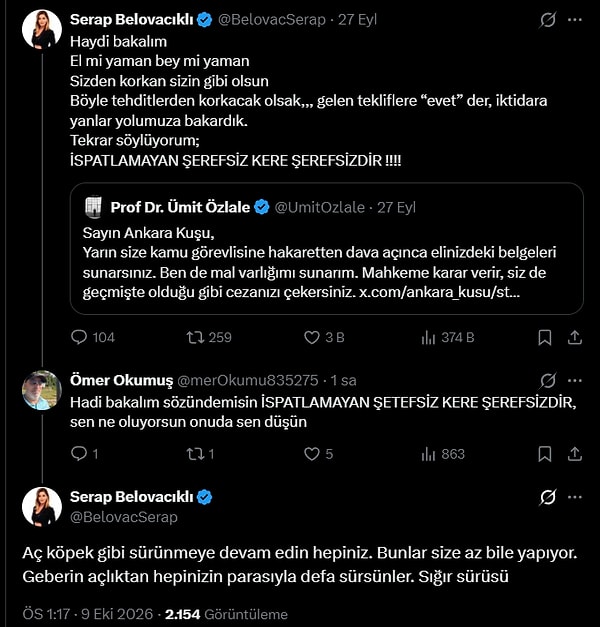 İşte o paylaşım: