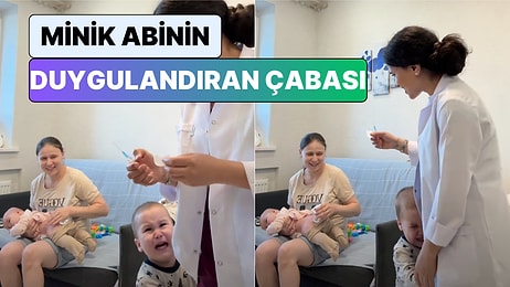 Kardeşine İğne Yapılmasın Diye Hemşireye Engel Olmaya Çalışan Çocuk İzleyenlerin İçini Isıttı