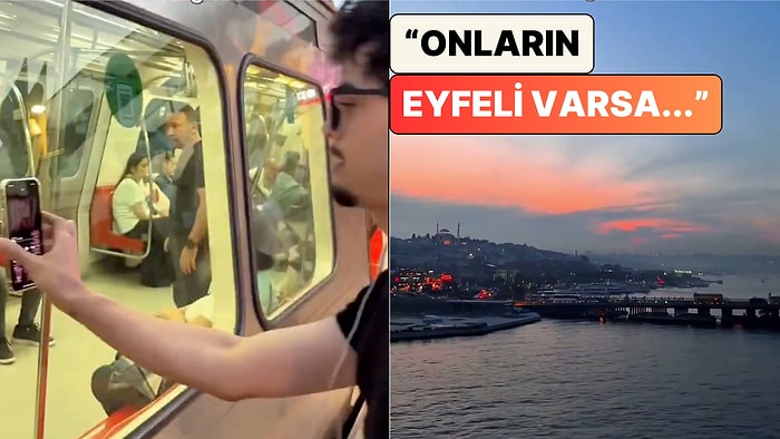 Bir Genç Metroya Yapıştırdığı Telefonla İstanbul'un Muhteşem Manzarasını Görüntüledi