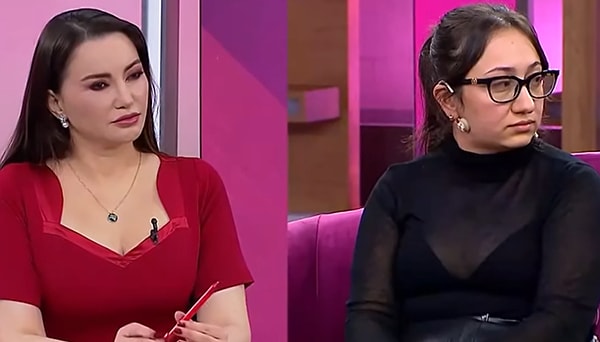Esra Ezmeci, transparan bluzla stüdyoya gelen Sultan Nur Ulu'nun sözünü canlı yayında kesti.