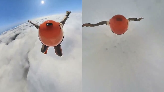 Skydiver Captures Stunning Footage While Flying Through a Heavy Rain Cloud