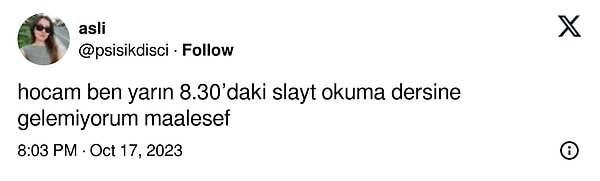 Hocaya saygılı ret.