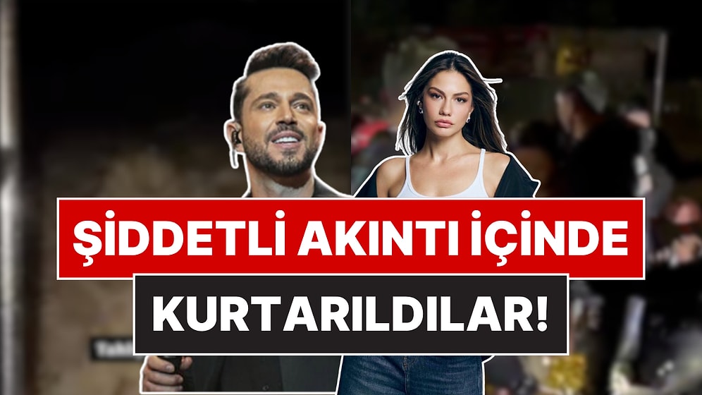 Yüzlerce Kişiyle Mahsur Kalmışlardı: Murat Boz ve Demet Özdemir'in Botla Tahliye Edildiği Anlar Ortaya Çıktı!