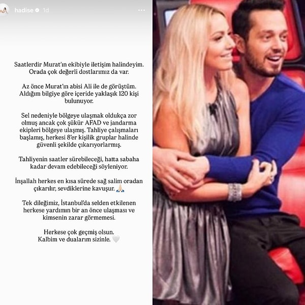Hadise, kurtarma çalışmaları sürerken Murat Boz'un ağabeyiyle görüştüğünü açıklayıp son bilgileri paylaştı.