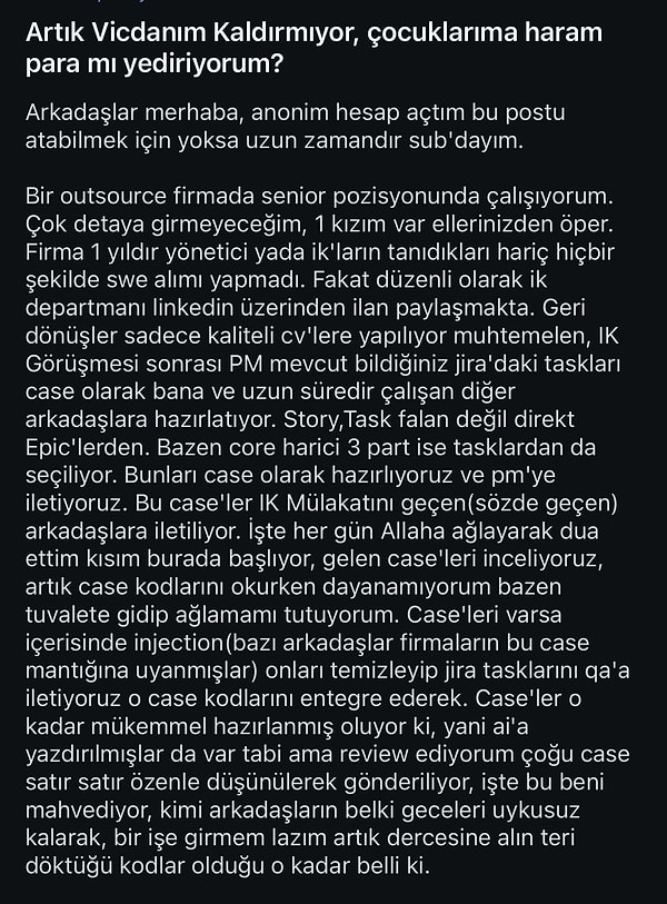 Bir yıldır alım yapmayan firma LinkedIn'de ilan açmaya devam ediyor