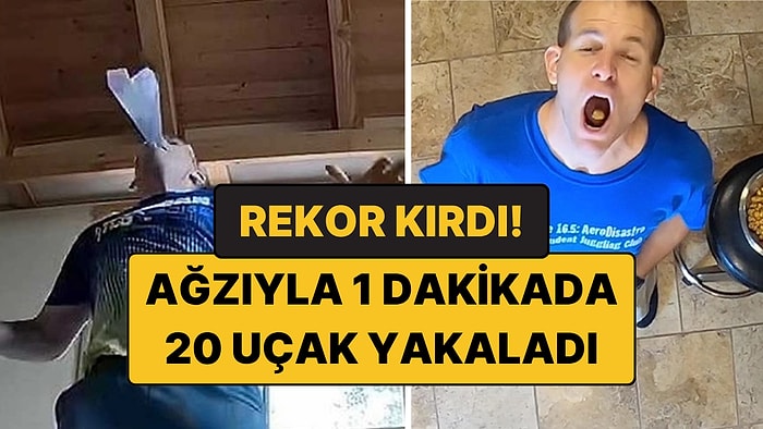 Ağzıyla Kağıt Uçak Yakaladı: 200'den Fazla Rekoru Olan Adam Yine Guinness'e Girdi