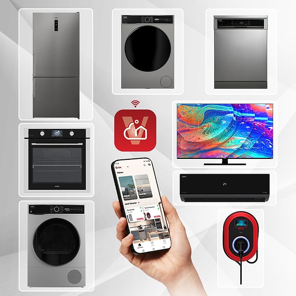 Ses ve akıllı özellikler: Vestel kurutma makinelerinin hepsi 64 dBA ses seviyesinde ve Vestel Akıllı Yaşam uygulamasıyla telefondan yönetiliyor