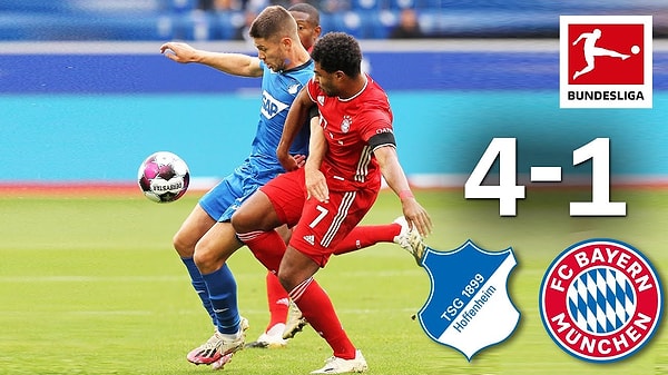 Hoffenheim Bayern'in 32 maçlık yenilmezlik serisini bitirdi.