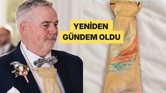 Kızının 5 Yaşında Yaptığı Kağıt Kravatı 24 Yıl Saklayıp Düğününde Taktı