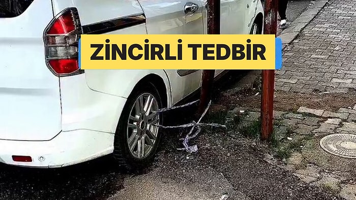 Gaziantep'te Bir Vatandaş Sel Riskine Karşı Aracının Tekerini Direğe Bağladı