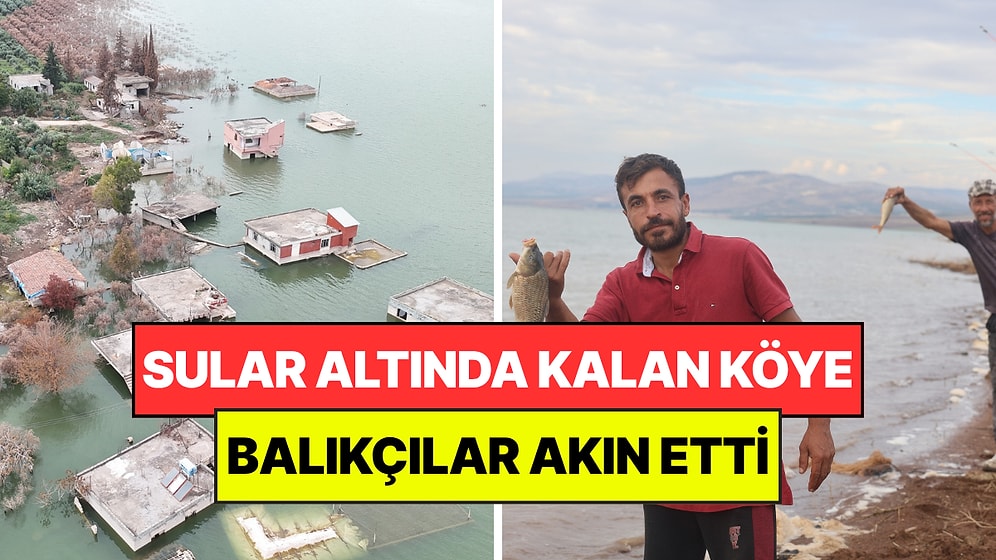 Aşırı Yağışla Birlikte Sular Altında Kalan Köye Balıkçılar Akın Etti