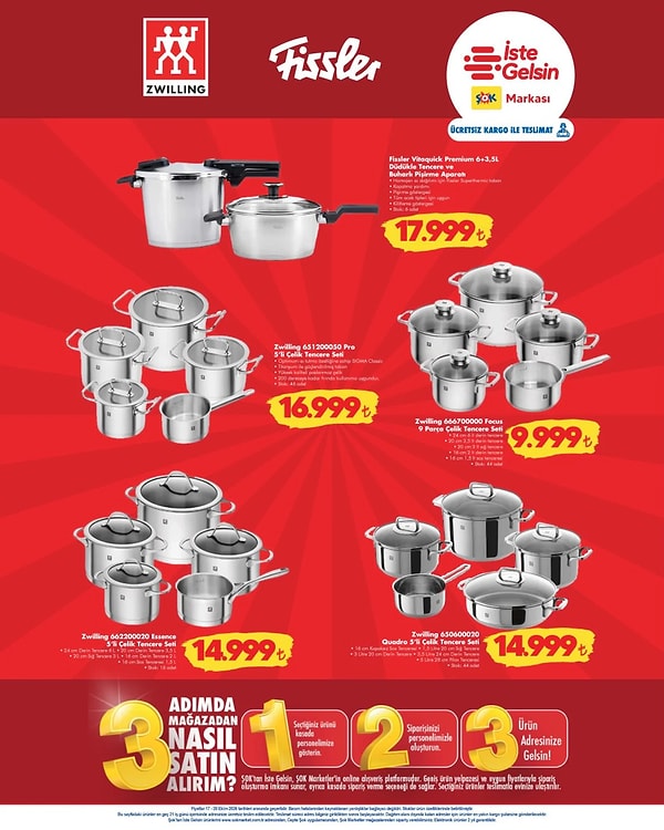 Fissler Vitaquick Premium 6+3,5 L Düdüklü Tencere ve Buharlı Pişirme Aparatı 17.999 TL
