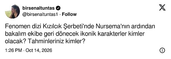 Birsen Altuntaş'ın "Sıradaki kim?" sorusu 570 bini aşan görüntülenmeye ulaştı, 300'ü aşkın yanıt aldı.