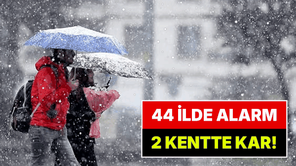 44 Kentte Kuvvetli Yağmur Alarmı! Meteoroloji Kar Yağacak İlleri Açıkladı