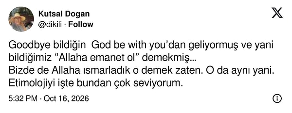 Türkçe karşılığı "Allah'a ısmarladık, Allah'a emanet ol."