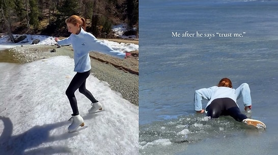 Ice Skater Shares Miserable Aftermath of Skating Across Frozen Lake