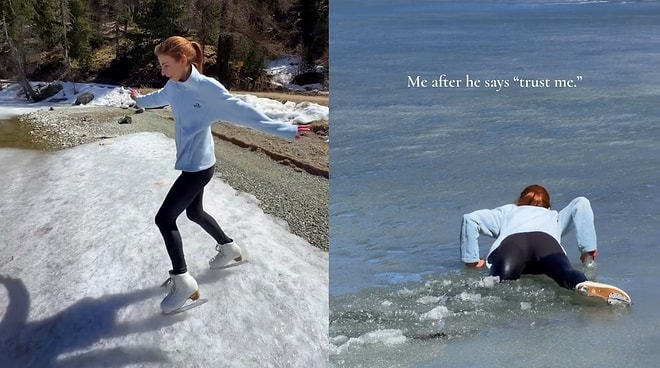 Ice Skater Shares Miserable Aftermath of Skating Across Frozen Lake