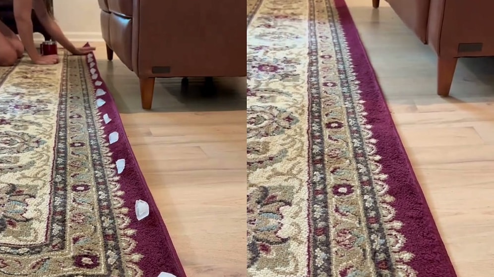 Woman Shares Clever Hack to Fix Curled Rug Edges Instantly Using Ice Cubes