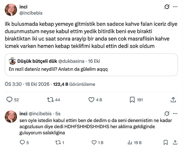 2. Kebap teklifini kabul ettiği için 'masraflı' ilan edilmek.