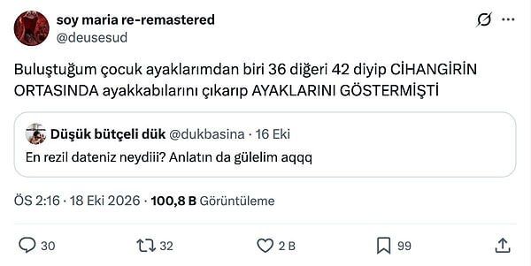4. Cihangir'in ortasında ayakkabılarını çıkarıp ayaklarını göstermek.