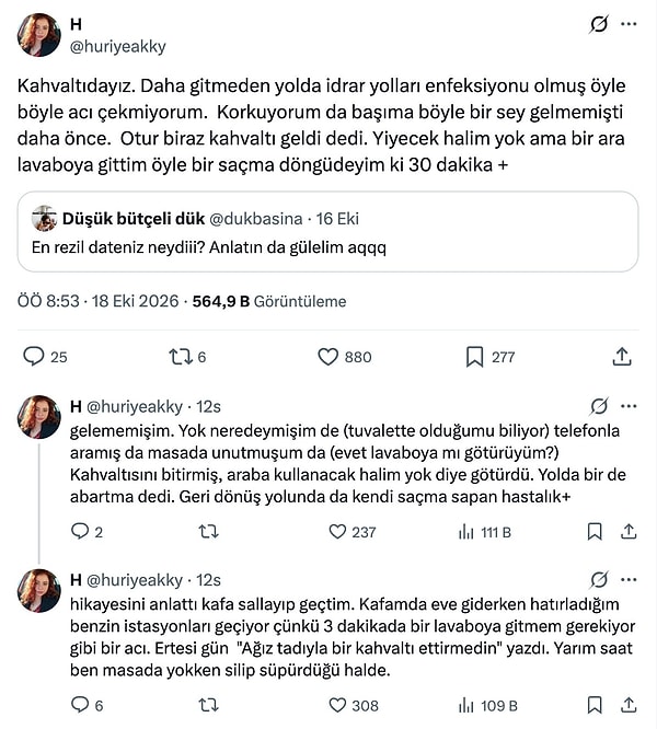 7. Hasta date'e 'ağız tadıyla kahvaltı ettirmedin' demek.