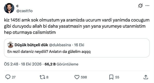 10. Aradaki boy farkı yüzünden bütün buluşmayı oturarak geçirmek.